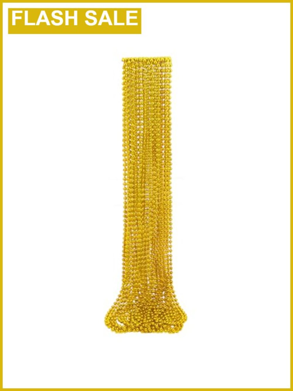 12 Pack 31.5" Gold Mardi Gras Bead Necklaces Plastic